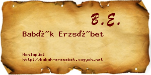 Babák Erzsébet névjegykártya